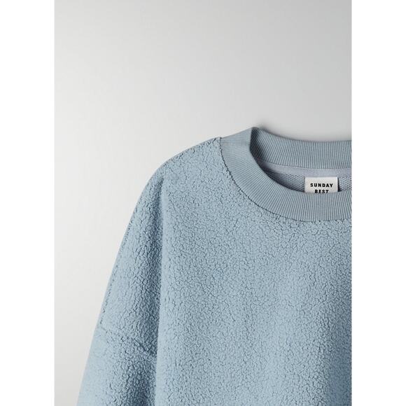 Sunday Best Lupa Crewneck Fuzzy Sweater - S - Serene Blue - Picture 7 of 7